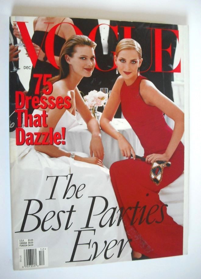 US Vogue magazine - December 1997 - Shalom Harlow and Georgina Grenville cover