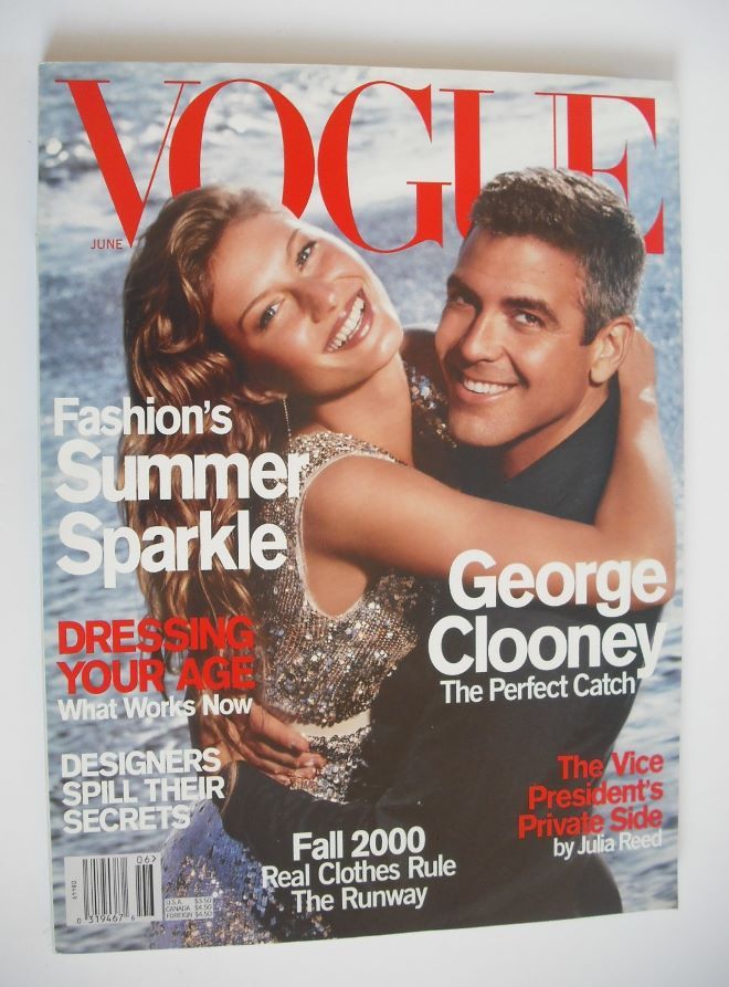 US Vogue magazine - June 2000 - George Clooney and Gisele Bundchen cover