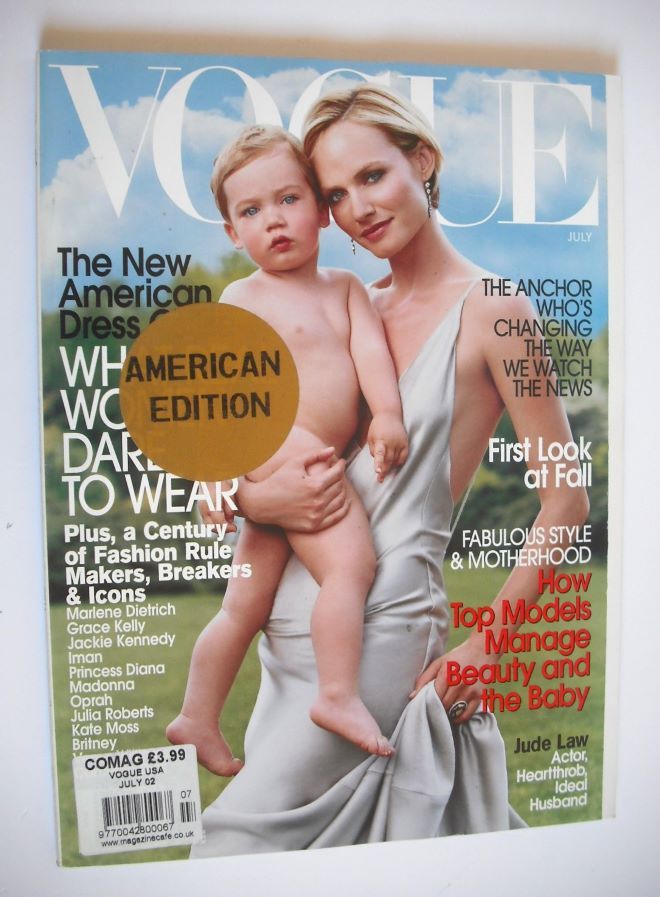 US Vogue magazine - July 2002 - Amber Valletta cover