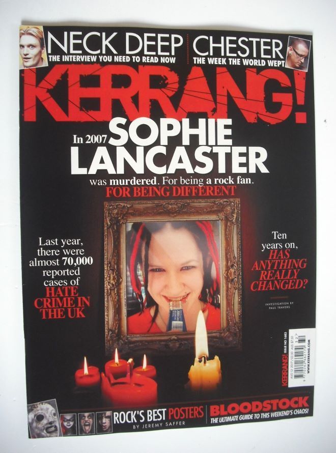 Kerrang magazine - Sophie Lancaster cover (12 August 2017 - Issue 1683)