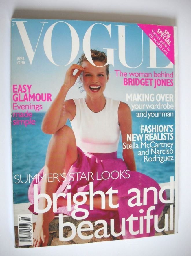 British Vogue magazine - April 1998 - Eva Herzigova cover
