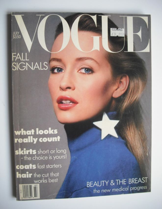 US Vogue magazine - July 1986 - Estelle Lefebure cover