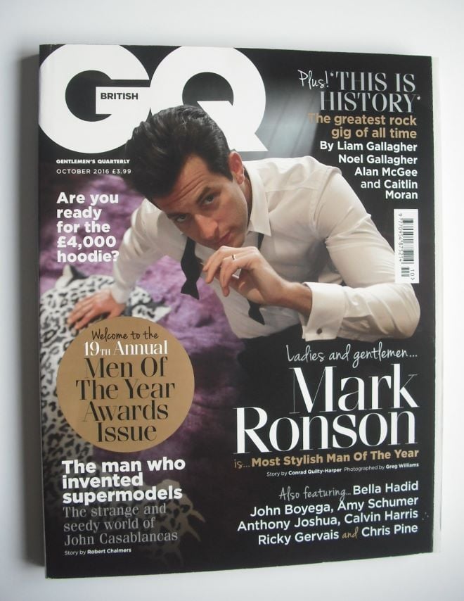 British GQ magazine - October 2016 - Mark Ronson cover