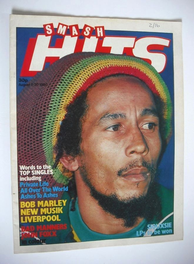 <!--1980-08-07-->Smash Hits magazine - Bob Marley cover (7-20 August 1980)