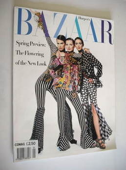 Harper's Bazaar magazine - January 1993 - Kate Moss, Meghan Douglas and Patricia Hartman cover