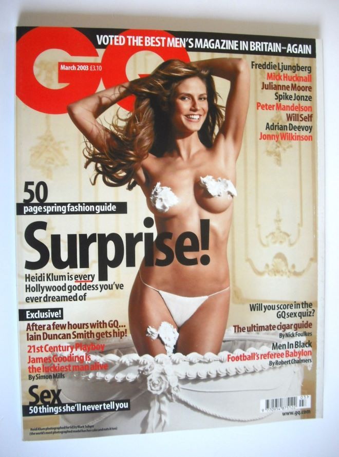British GQ magazine - March 2003 - Heidi Klum cover