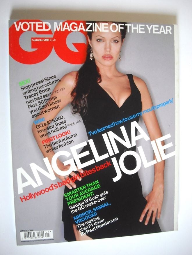 British GQ magazine - September 2003 - Angelina Jolie cover