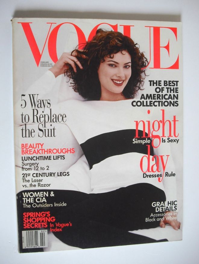 US Vogue magazine - February 1996 - Shalom Harlow cover