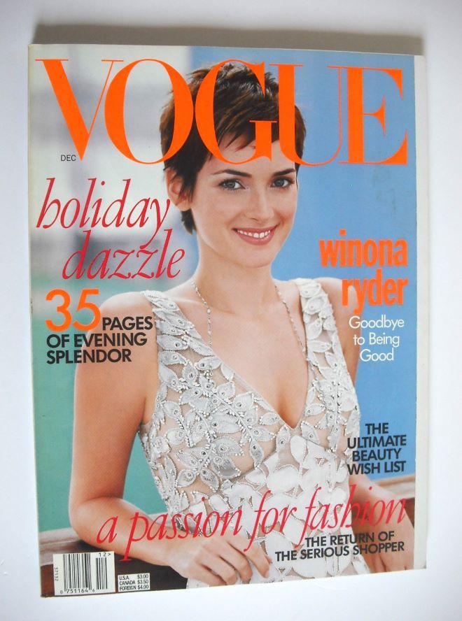 US Vogue magazine - December 1996 - Winona Ryder cover