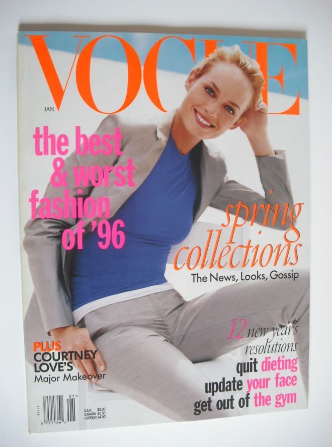 US Vogue magazine - January 1997 - Amber Valletta cover