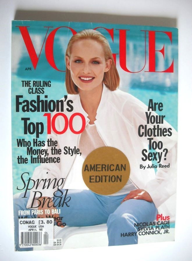 US Vogue magazine - April 1998 - Amber Valletta cover