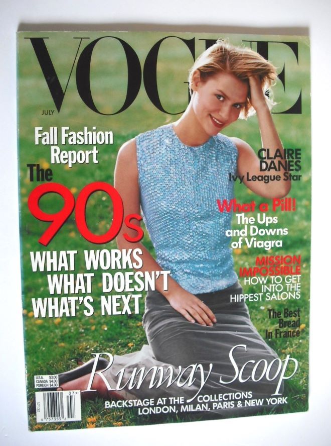 US Vogue magazine - July 1998 - Claire Danes cover