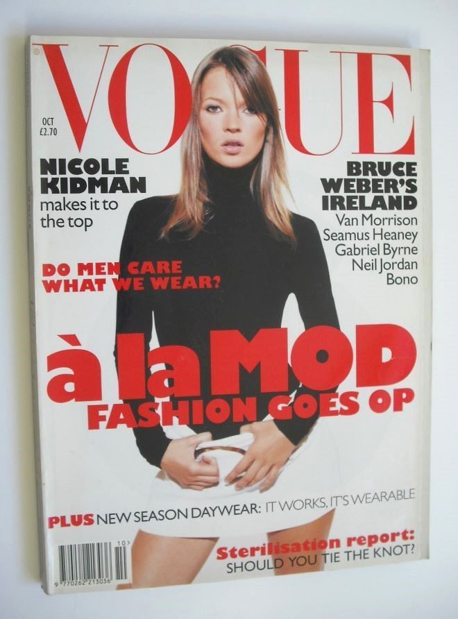 British Vogue magazine - October 1995 - Kate Moss cover