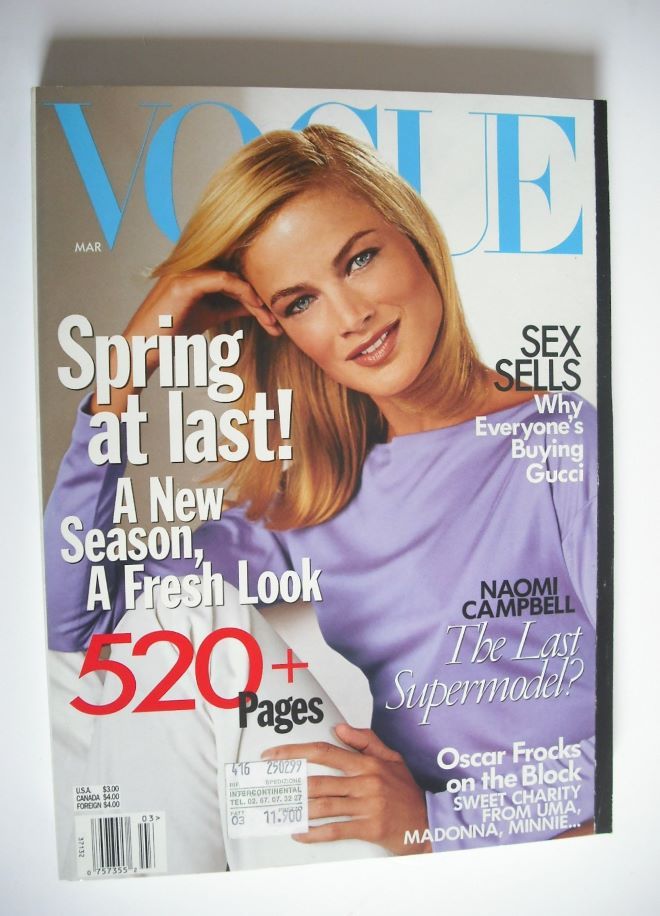 US Vogue magazine - March 1999 - Carolyn Murphy cover
