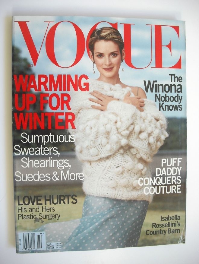 US Vogue magazine - October 1999 - Winona Ryder cover