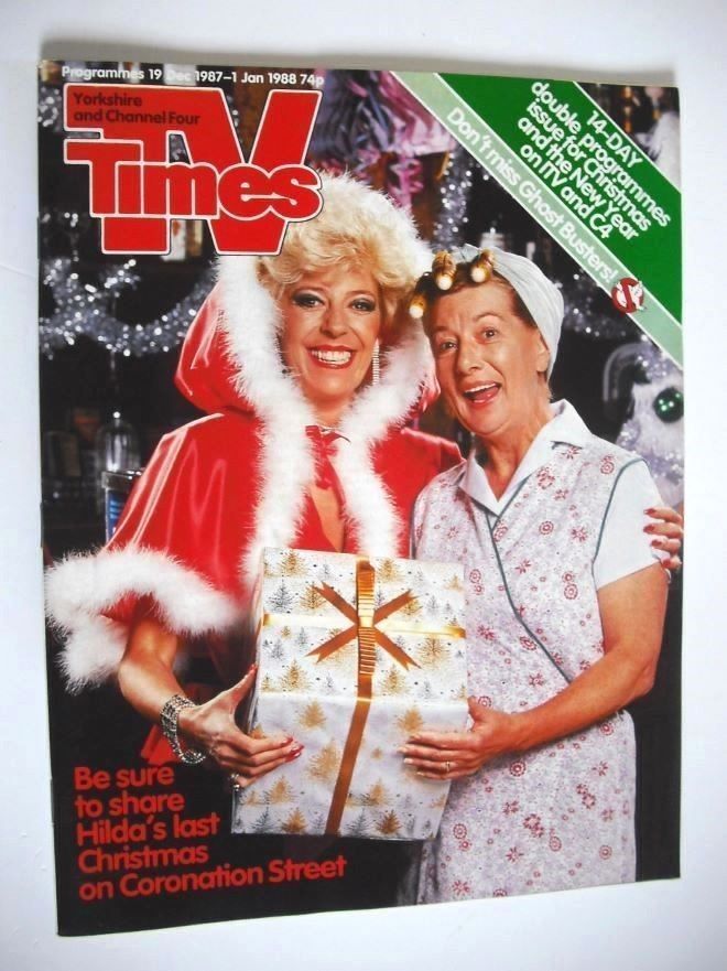 TV Times magazine - Julie Goodyear and Jean Alexander cover (19 December 1987 - 1 January 1988)