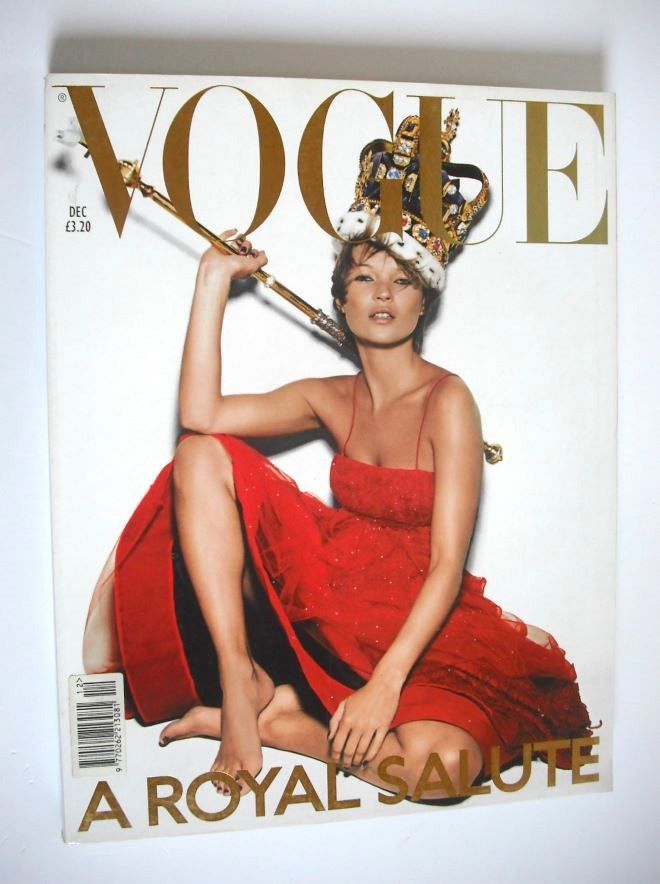 British Vogue magazine - December 2001 - Kate Moss cover