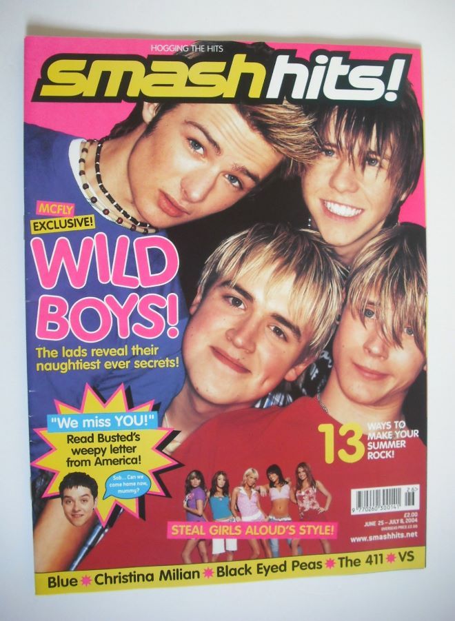 <!--2004-06-25-->Smash Hits magazine - McFly cover (25 June - 8 July 2004)