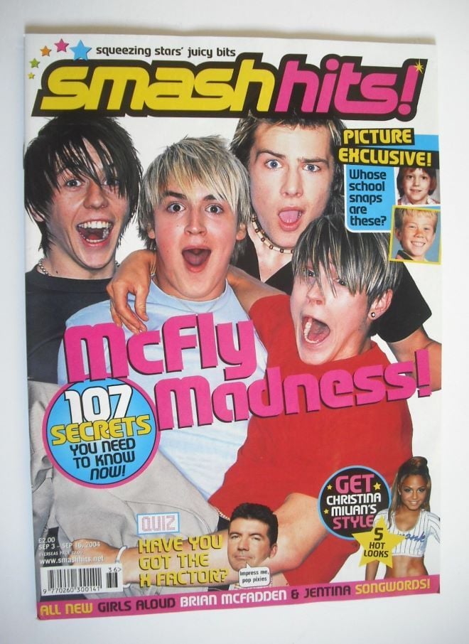 Smash Hits magazine - McFly cover (3-16 September 2004)