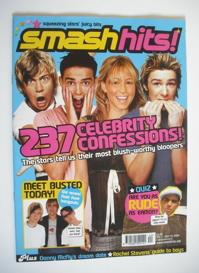 Smash Hits magazine - Celebrity Confessions cover (1-14 October 2004)