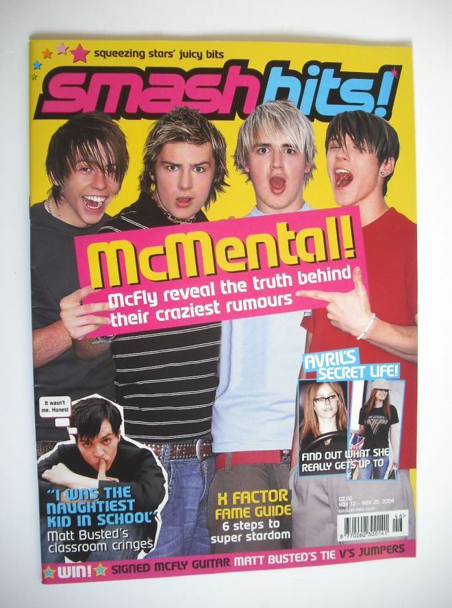 <!--2004-11-12-->Smash Hits magazine - McFly cover (12-25 November 2004)
