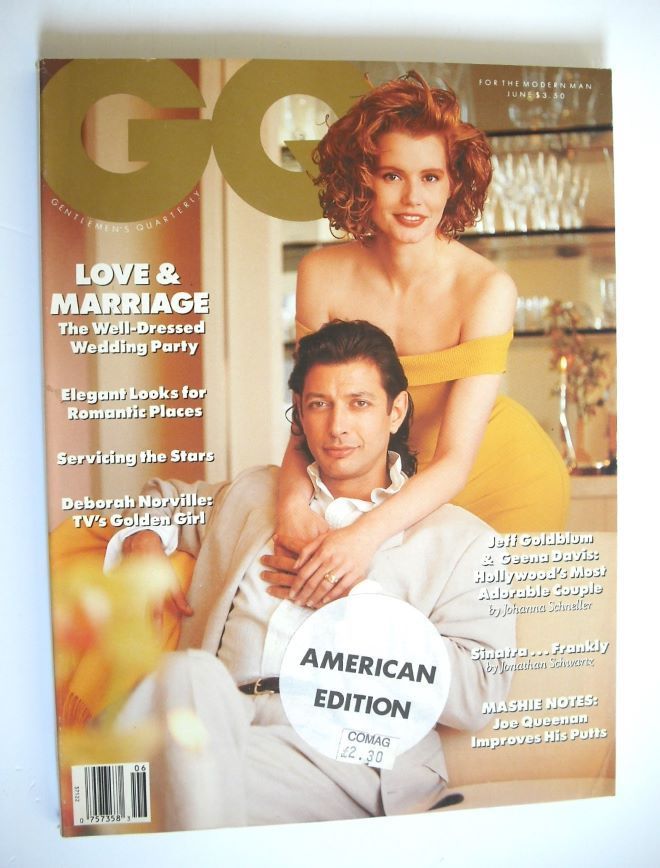 <!--1989-06-->US GQ magazine - June 1989 - Jeff Goldblum and Geena Davis co