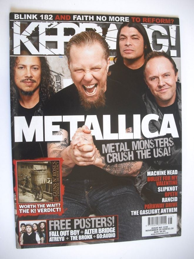 Kerrang magazine - Metallica cover (29 November 2008 - Issue 1238)