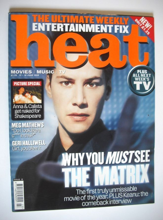 Heat magazine - Keanu Reeves cover (12-18 June 1999 - Issue 19)