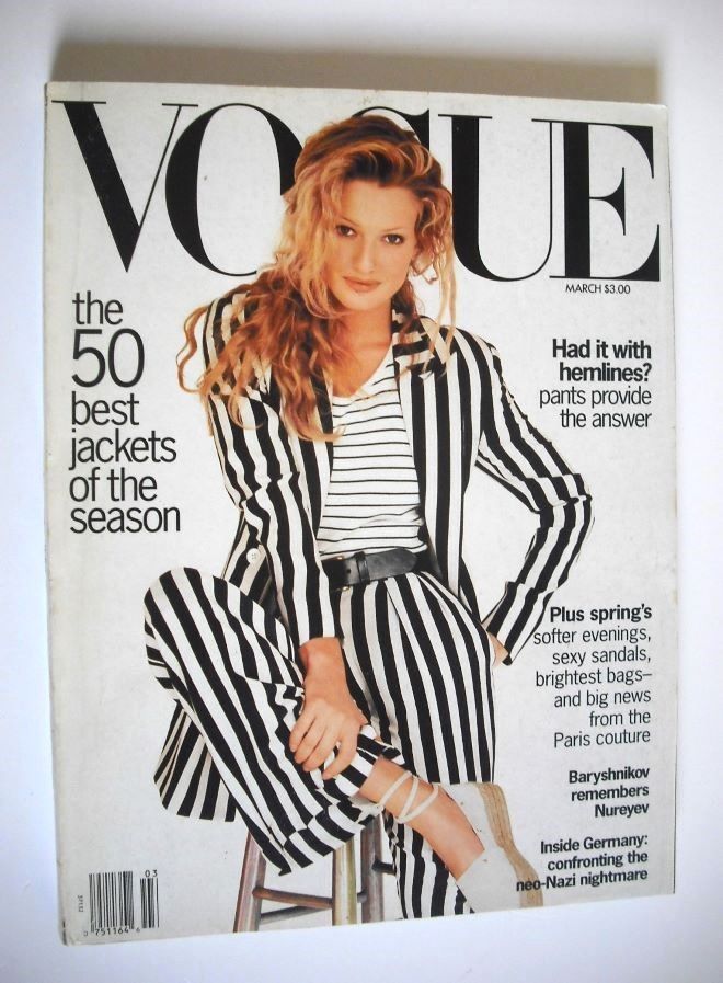 US Vogue magazine - March 1993 - Karen Mulder cover