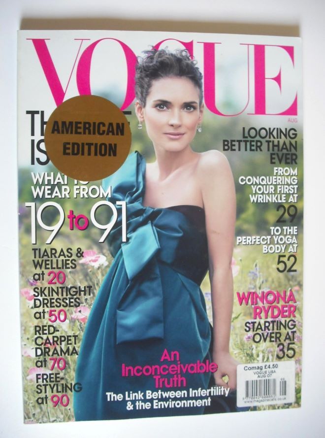 US Vogue magazine - August 2007 - Winona Ryder cover