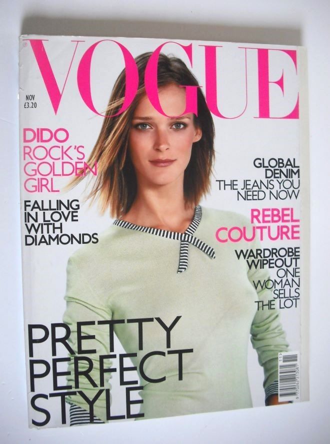 British Vogue magazine - November 2001 - Carmen Kass cover