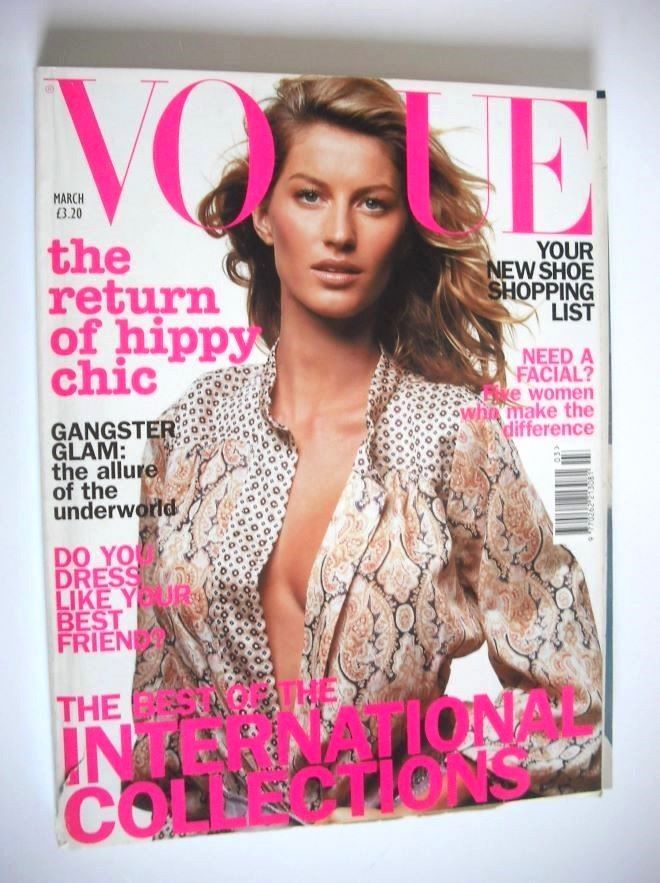 British Vogue magazine - March 2002 - Gisele Bundchen cover
