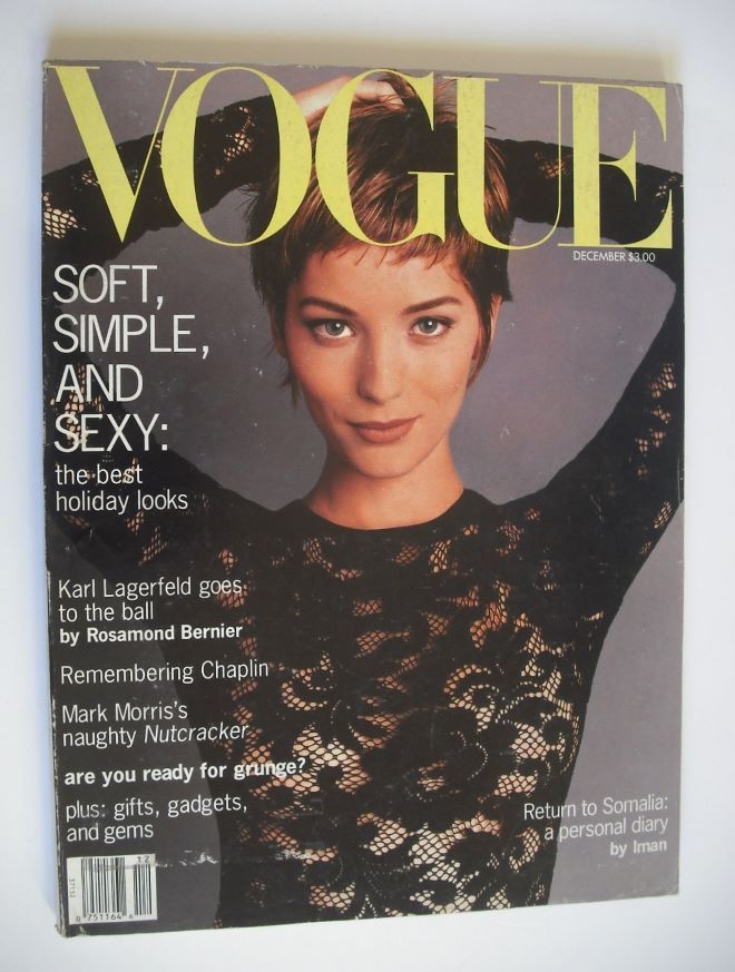 US Vogue magazine - December 1992 - Lucie de la Falaise cover