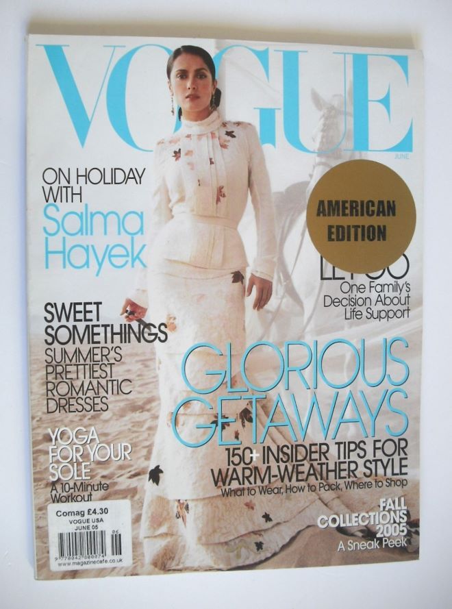 US Vogue magazine - June 2005 - Salma Hayek cover