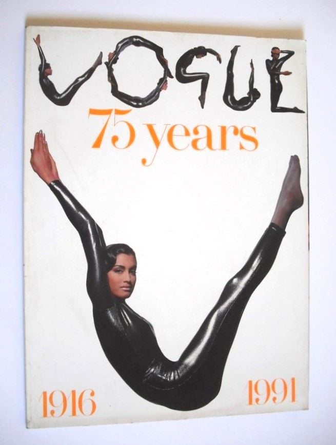 British Vogue supplement - 75 Years (1916-1991 magazine) - Yasmeen Ghauri cover