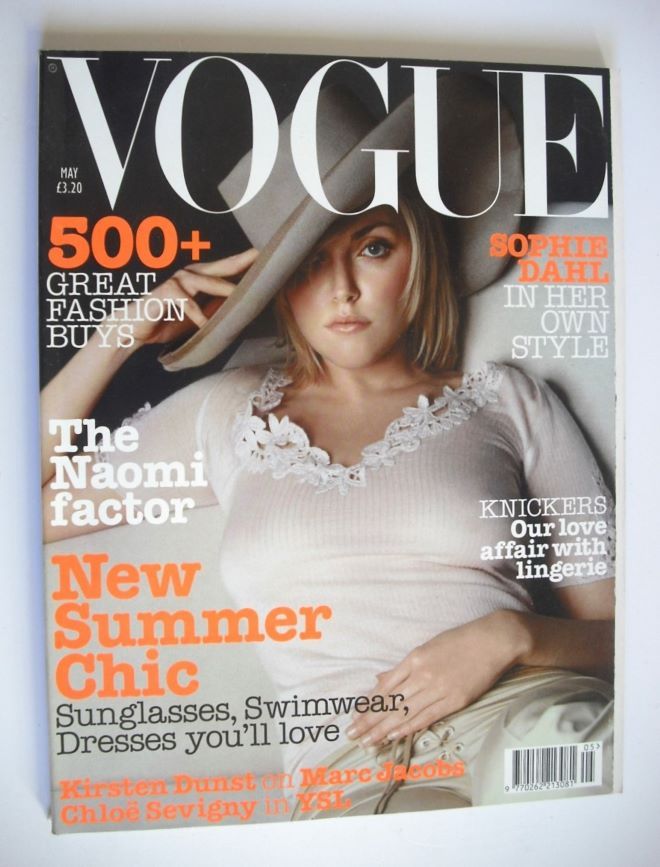 British Vogue magazine - May 2002 - Sophie Dahl cover