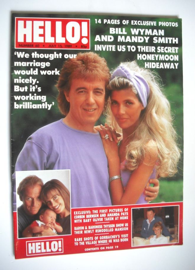 Hello! magazine - Bill Wyman and Mandy Smith cover (15 July 1989 - Issue 60)