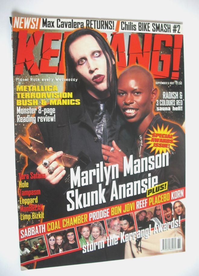 Kerrang magazine - Marilyn Manson and Skin cover (6 September 1997 - Issue 664)