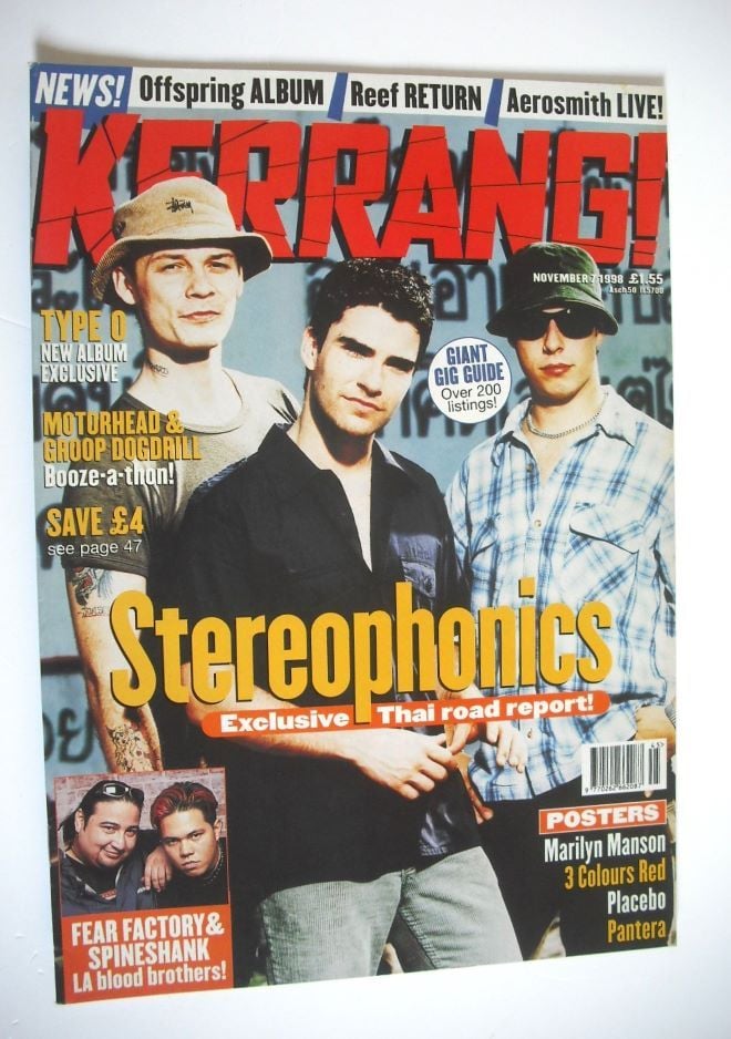 Kerrang magazine - Stereophonics cover (7 November 1998 - Issue 724)