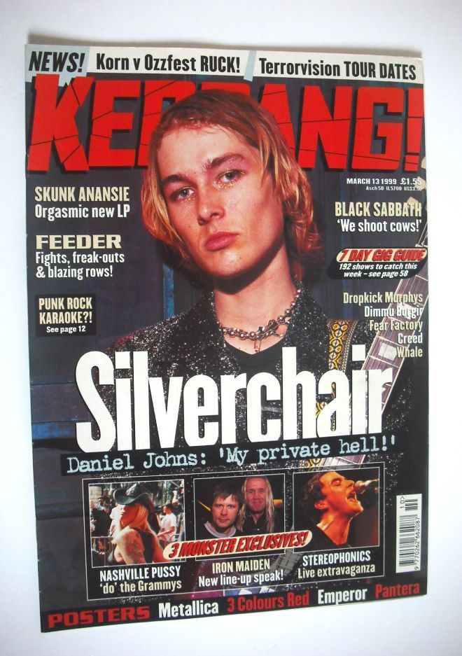 <!--1999-03-13-->Kerrang magazine - Daniel Johns cover (13 March 1999 - Iss