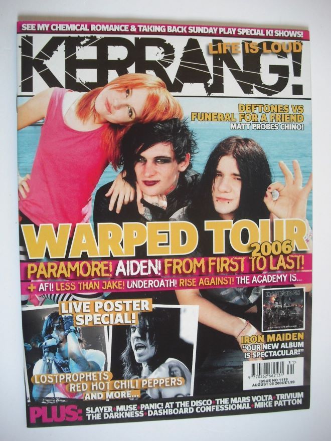 <!--2006-08-05-->Kerrang magazine - Warped Tour cover (5 August 2006 - Issu