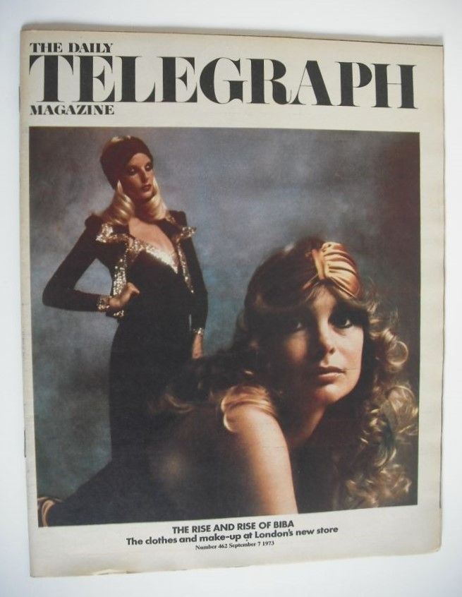 The Daily Telegraph magazine - Barbara Miller and Jean Shrimpton Biba cover (7 September 1973)