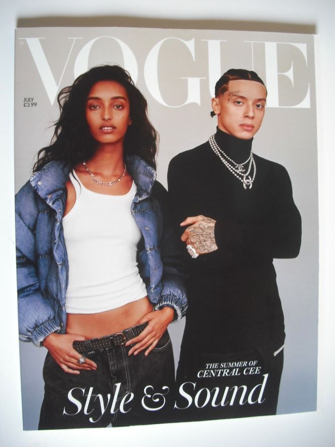 British Vogue magazine - July 2024 - Central Cee and Mona Tougaard cover (Subscriber's Issue)