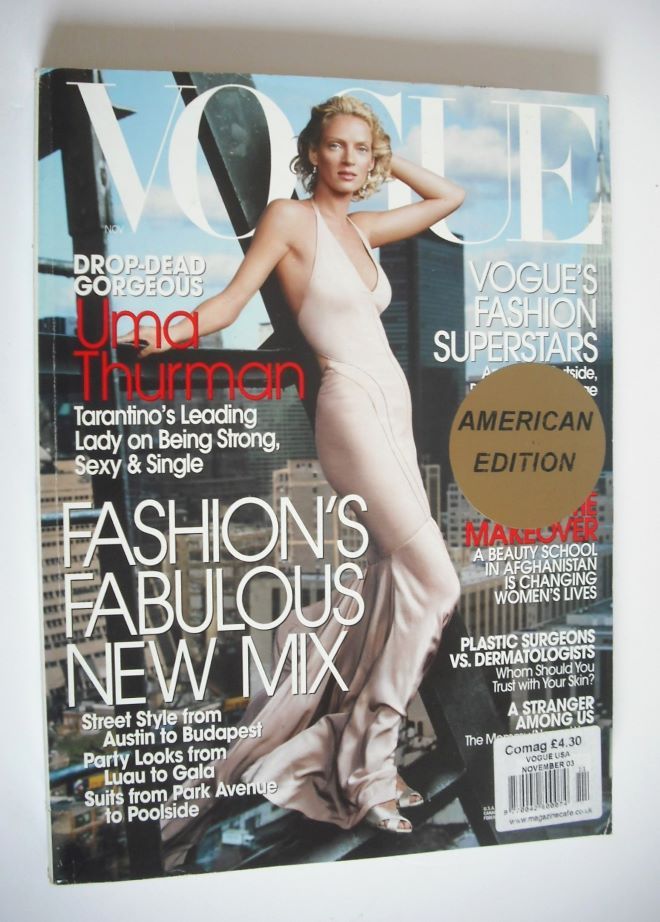 US Vogue magazine - November 2003 - Uma Thurman cover