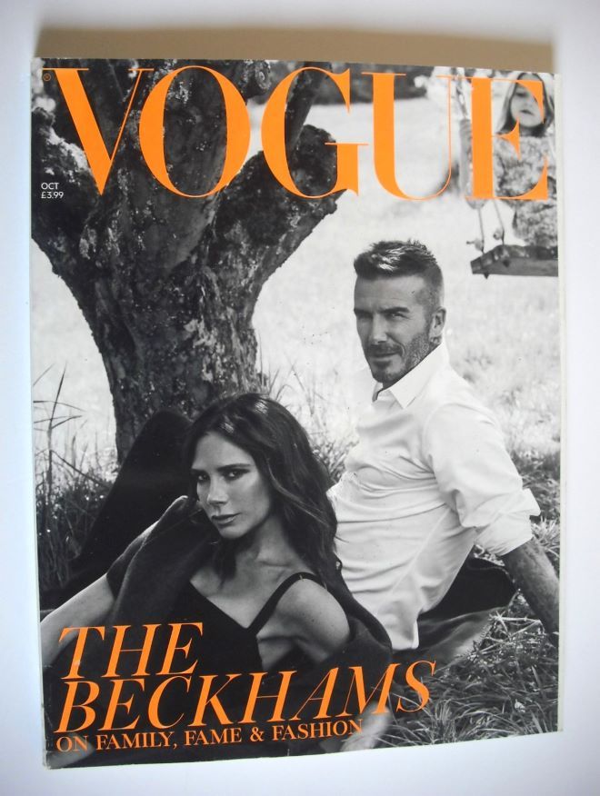 British Vogue magazine - October 2018 - David and Victoria Beckham cover