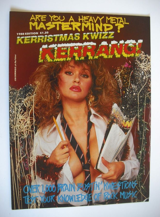 Kerrang magazine - Lisa Dominique cover (Kerristmas Kwizz, 1988 Edition)