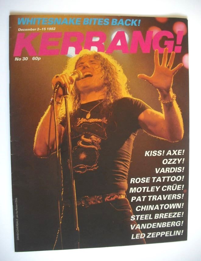 Kerrang magazine - David Coverdale cover (2-15 December 1982 - Issue 30)