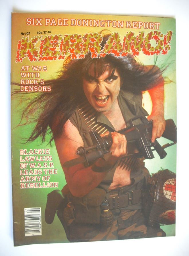 Kerrang magazine - Blackie Lawless cover (5-18 September 1985 - Issue 102)