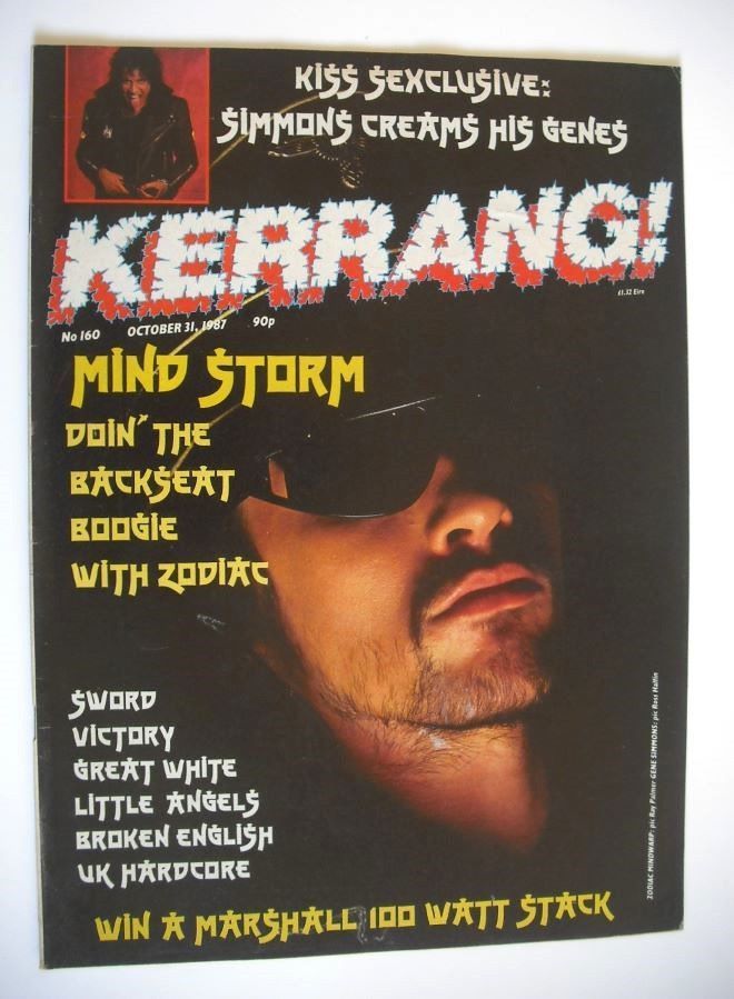 Kerrang magazine - Zodiac Mindwarp cover (31 October 1987 - Issue 160)