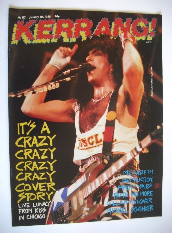 Kerrang magazine - Paul Stanley cover (30 January 1988 - Issue 172)